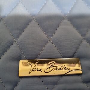 Vera Bradley Light Blue Quilted Bag with Gold Logo With The Matching Wallet